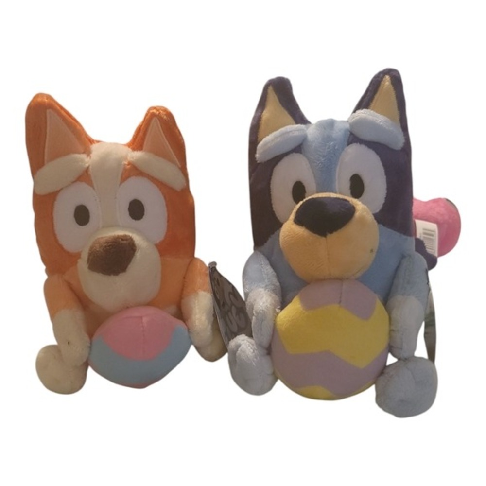 Bluey Bingo Plush Set Kids 8in Blue Orange Excellent Easter Egg‎ Heeler Sisters